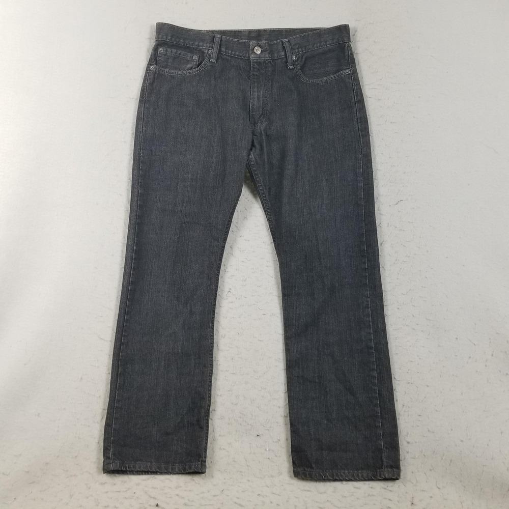Levis 514 Jeans Mens 36x30 Gray‎ Regular Straight Leg Dark Wash Denim Zip Fly